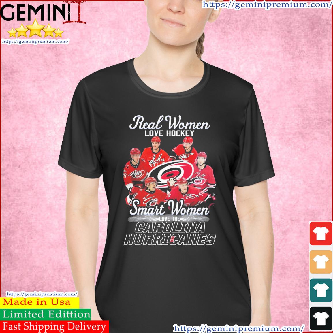 Real Women Love Hockey Smart Women Love The Carolina Hurricanes 2023 Signatures Shirt Ladies Tee