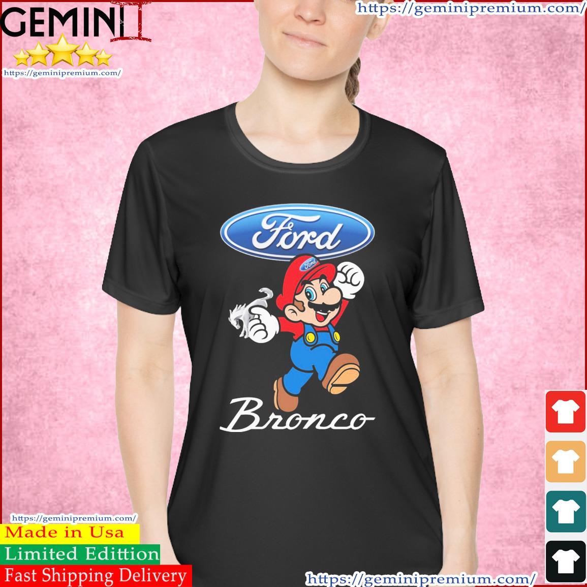 Super Mario And Ford Bronco Logo Shirt Ladies Tee