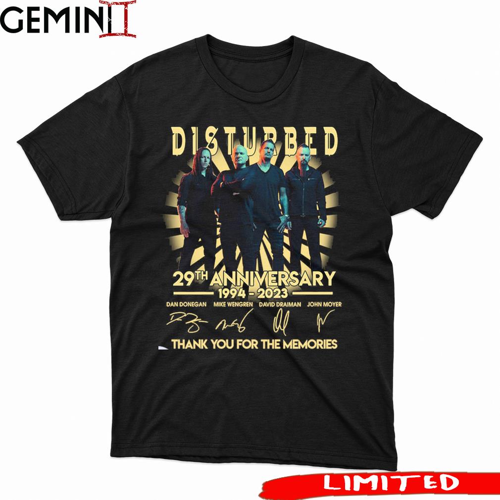 Disturbed Band 29th Anniversary 1994-2023 Thank You For The Memories Shirt