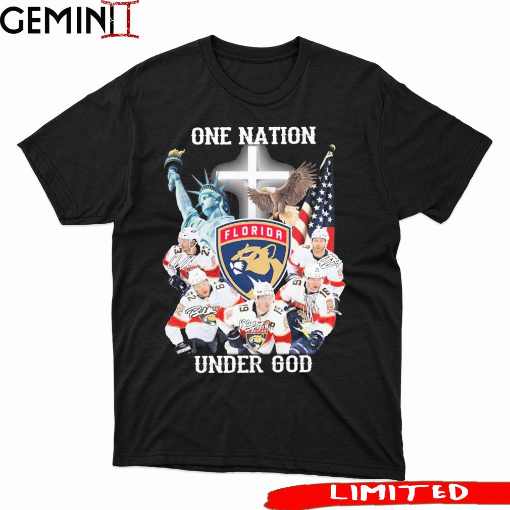 Florida Panthers One Nation Under God 2023 Eastern Conference Champions Signatures Shirt