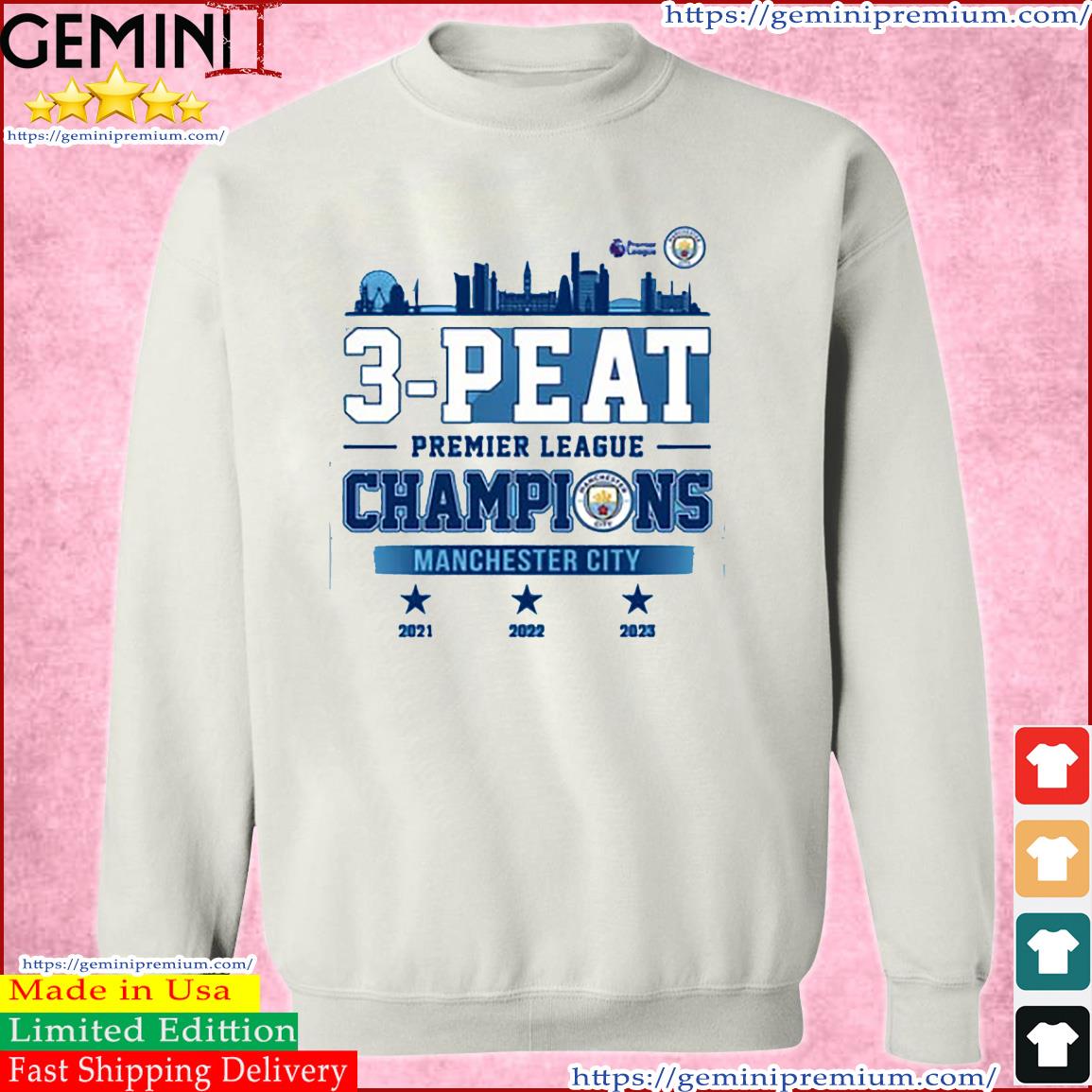 Manchester City 3-peat Premier League Champions T-shirt, Hoodie