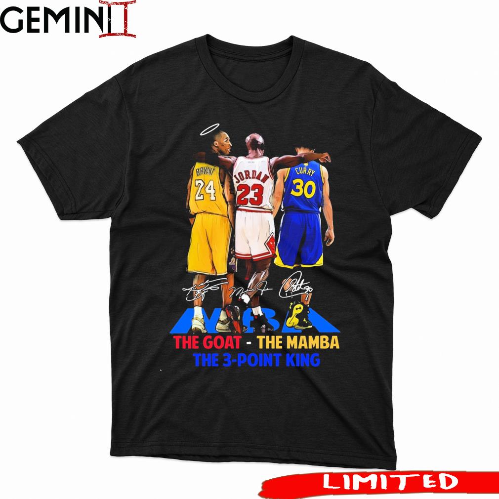 Stephen Curry Michael Jordan Kobe Bryant shirt 2023 NBA The Goat The Mamba The 3-Point King