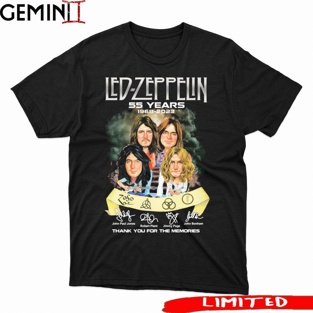 The Led-Zeppelin 55 Years 1968-2023 Thank You For The Memories Signatures Shirt