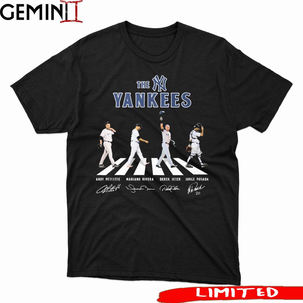 The Yankees Abbey Road Andy Pettitte Mariano Rivera Derek Jeter And Jorge Posada Signatures Shirt