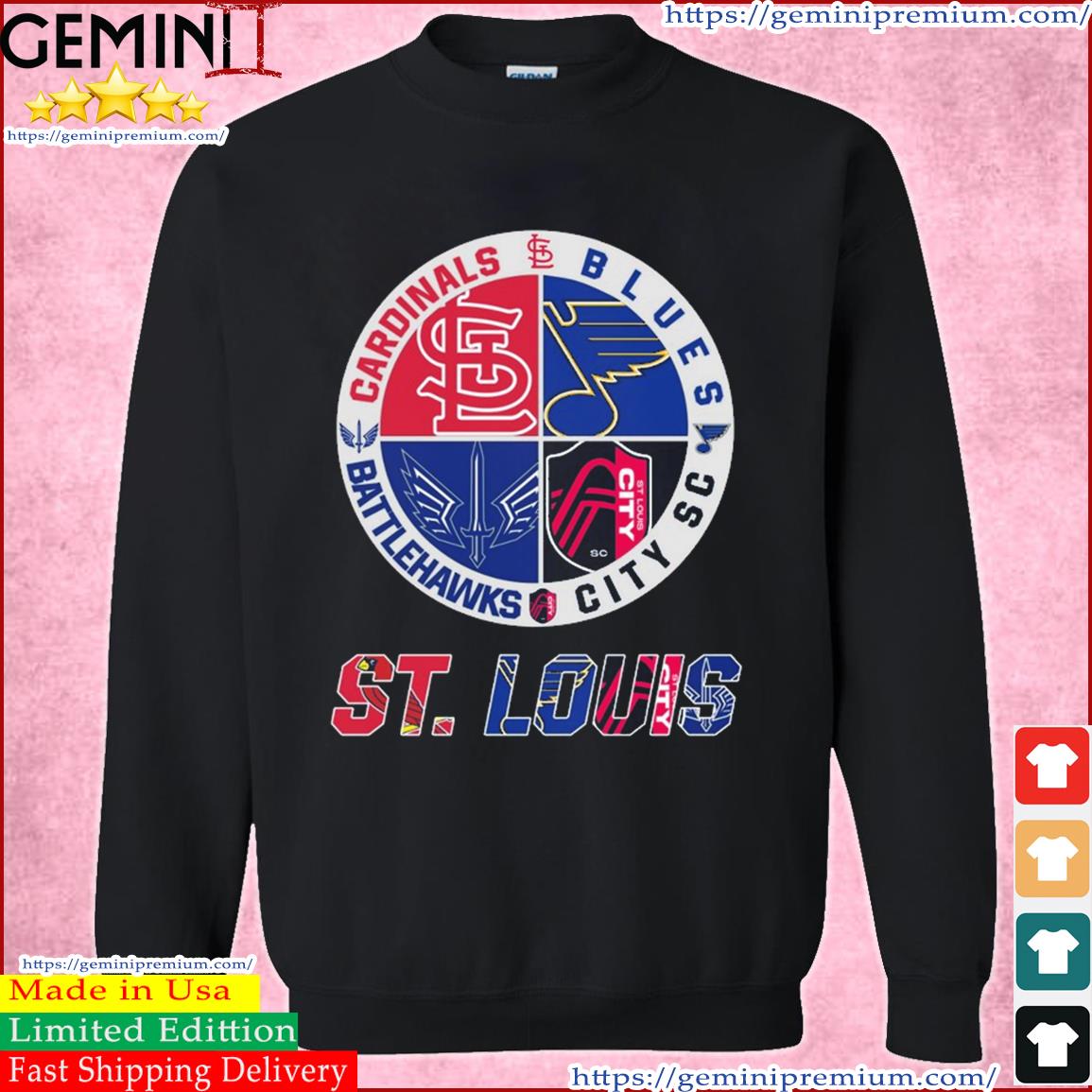 St. Louis Cardinals Blues City Sc Battlehawks 4 teams sports circle logo  2023 shirt, hoodie, sweater, long sleeve and tank top