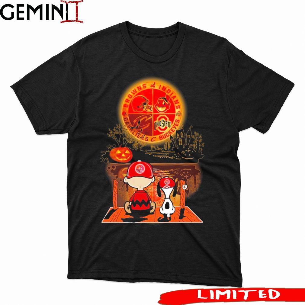 Snoopy And Friends Walking Cleveland Browns Shirt - High-Quality