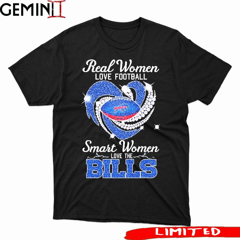 Real women love football smart women love the Buffalo Bills diamond heart  2023 shirt, hoodie, sweater, long sleeve and tank top