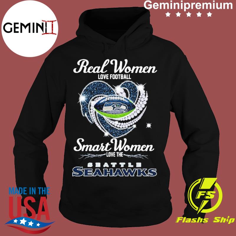 Real women love football smart women love the Seattle Seahawks 2023 logo  shirt, hoodie, sweater, long sleeve and tank top