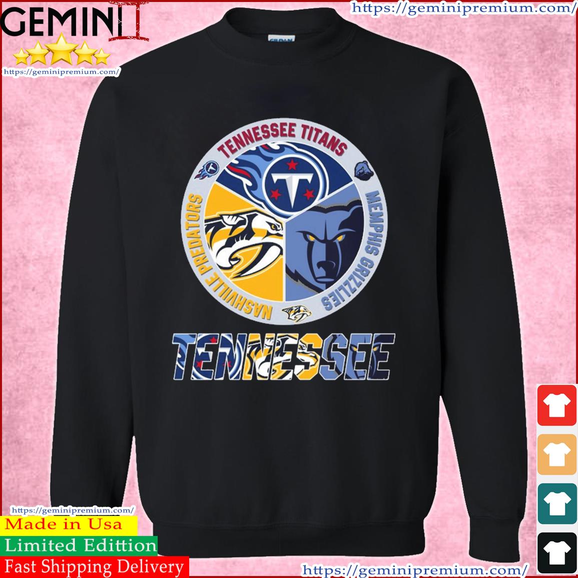 Nashville Predators Tennessee Titans Memphis Grizzlies 2023 circle logo  shirt, hoodie, sweater and v-neck t-shirt