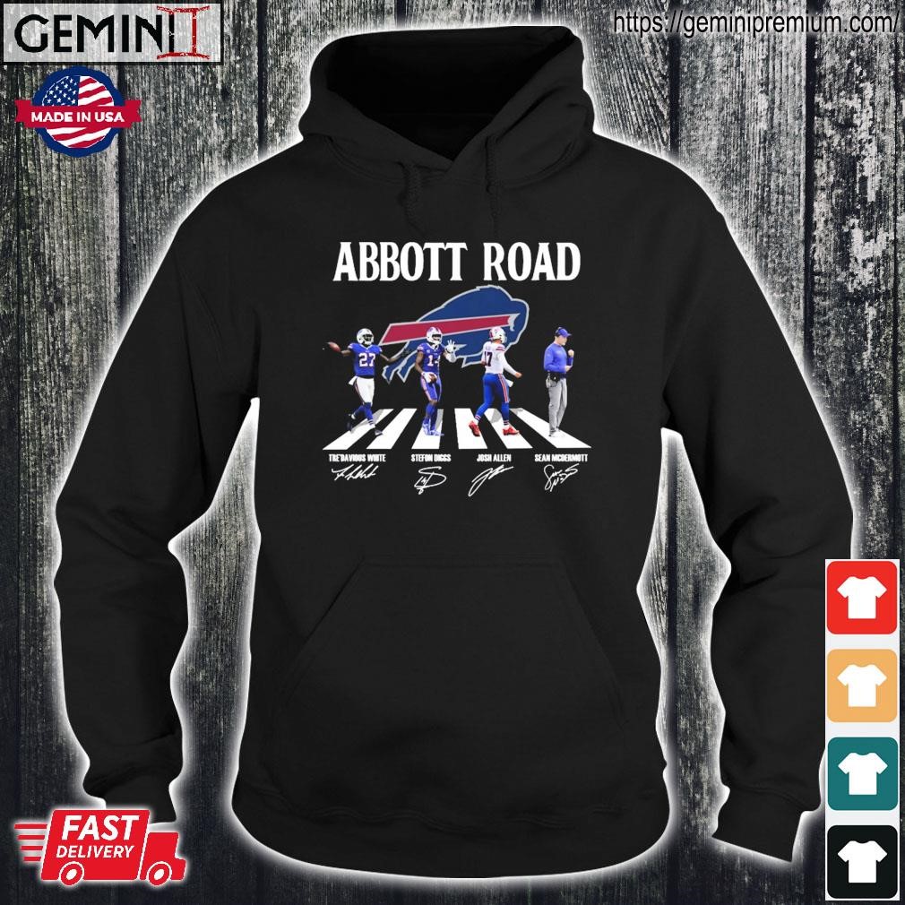 The Bills Tre'Davious White Stefon Diggs Josh Allen Sean Mcdermott abbey  road signatures shirt, hoodie, longsleeve, sweatshirt, v-neck tee