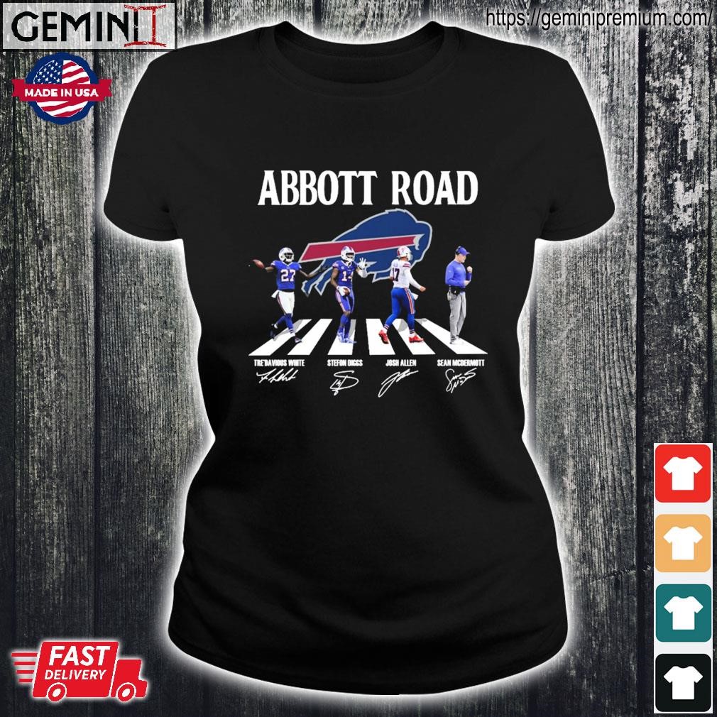 The Bills Tre'Davious White Stefon Diggs Josh Allen Sean Mcdermott abbey  road signatures shirt, hoodie, longsleeve, sweatshirt, v-neck tee