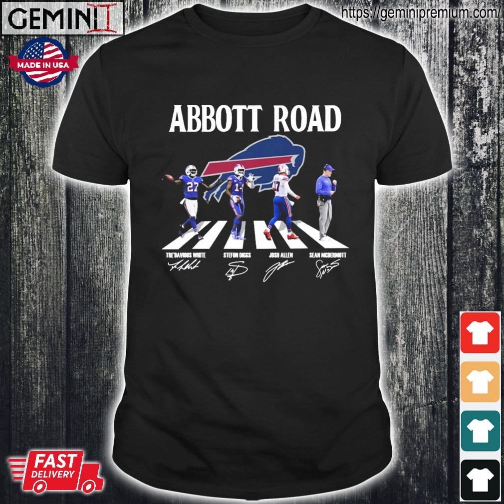 Buffalo Bills Abbott Road Tre'davious White Stefon Diggs Josh Allen And  Sean Mcdermott Signatures Shirt - teejeep