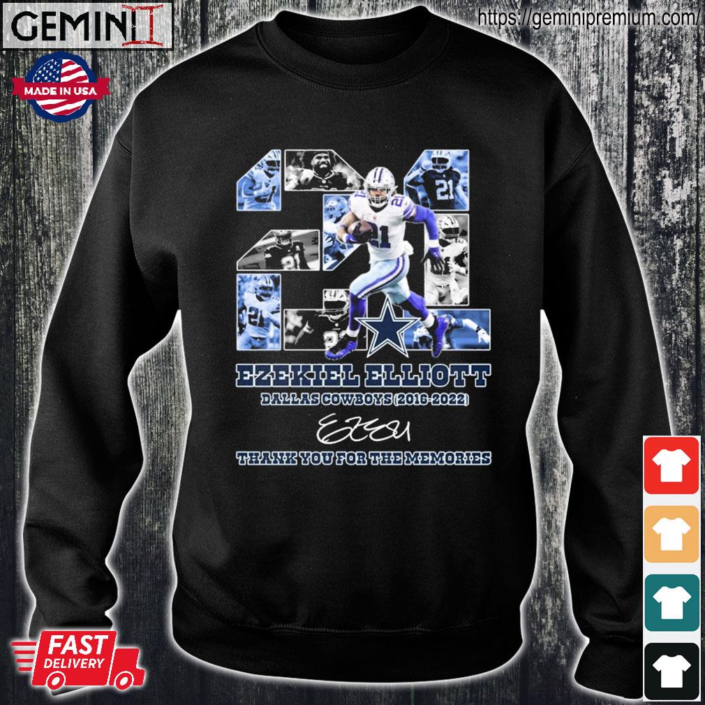 Ezekiel Elliott Dallas Cowboys 2016-2022 Thank You For The Memories  Signature shirt, hoodie, sweater, long sleeve and tank top