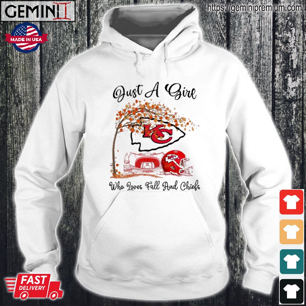 Just A Girl Who Loves Fall And Kansas City Chiefs Arrowhead Stadium Shirt,  hoodie, sweater, long sleeve and tank top