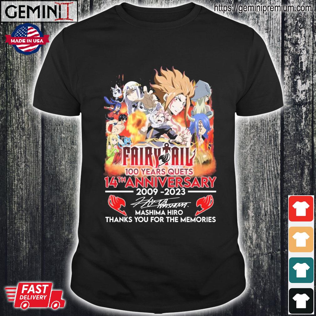 Fairytail 100 Years Quets 14th Anniversary 2009 2023 Memories T Shirt -  Growkoc