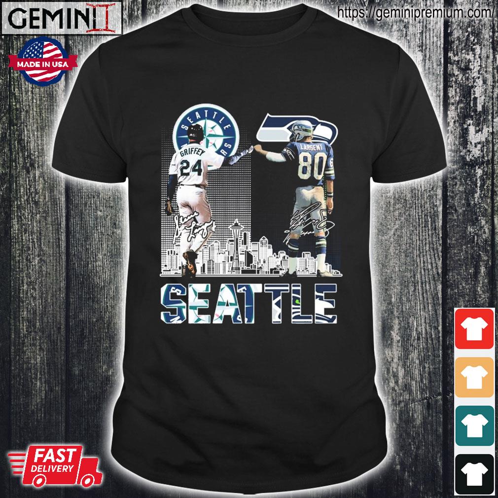 Ken Griffey Jr and Steve Largent Seattle City signatures shirt, hoodie,  sweater, long sleeve and tank top