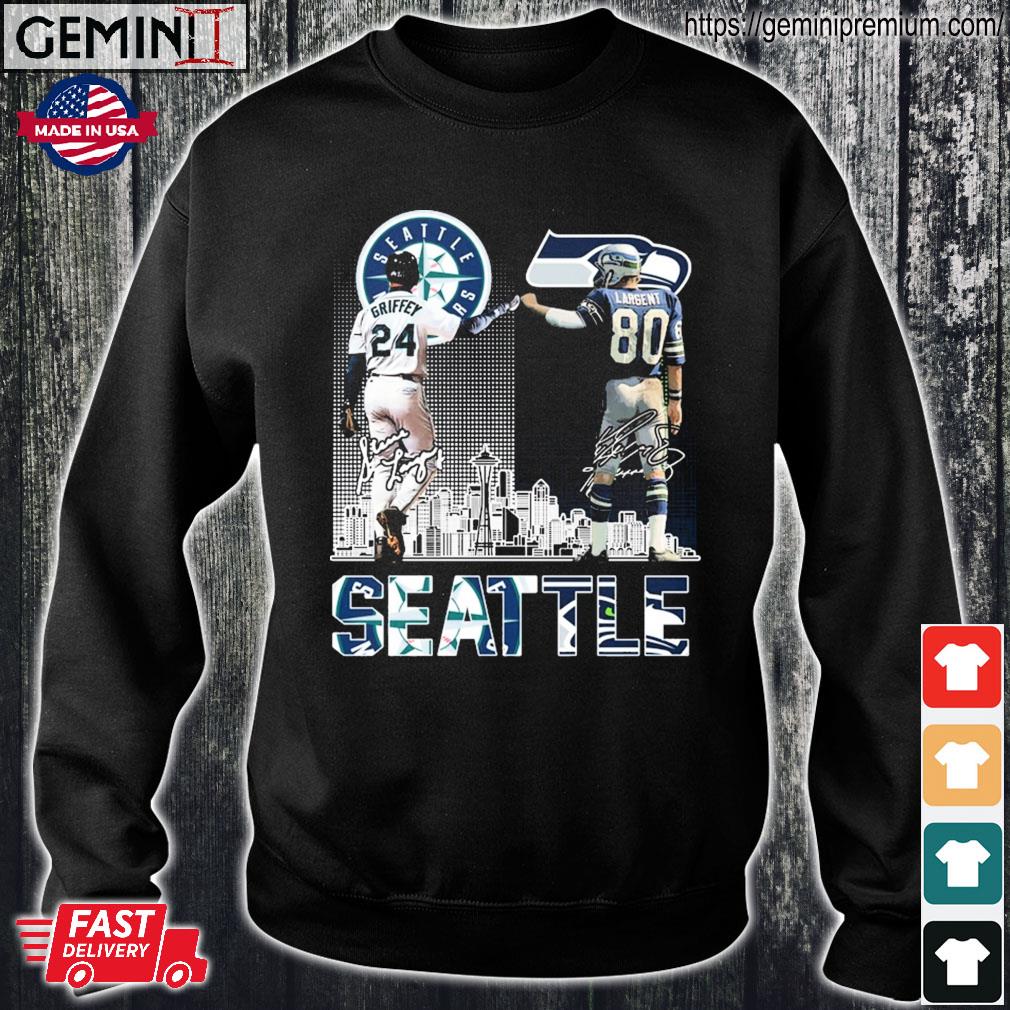 Official seattle ken griffey jr and steve largent signatures T-shirt,  hoodie, tank top, sweater and long sleeve t-shirt