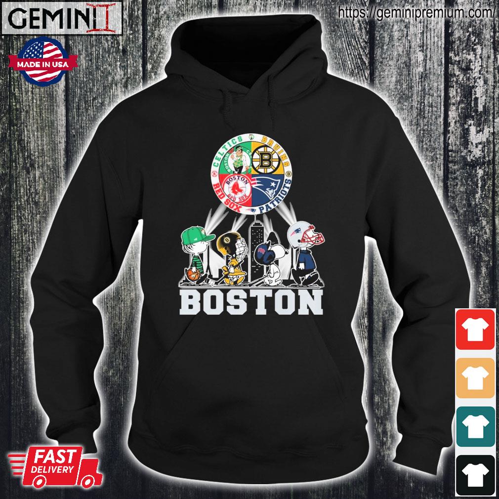 Official Peanuts Characters Boston Team Sports Celtics Bruins Patriots And Red  Sox city shirt, hoodie, longsleeve, sweatshirt, v-neck tee