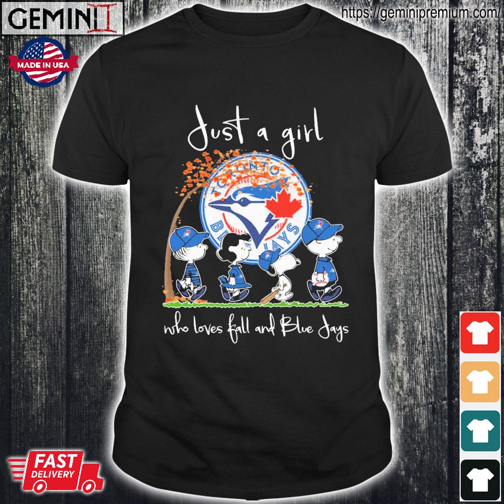 The Peanuts Just A Girl Who Loves Fall Toronto Blue Jays Shirt -  Reallgraphics