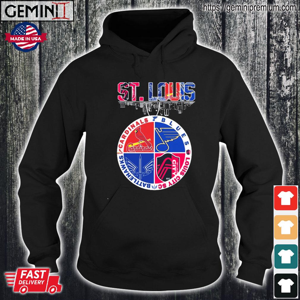 St. Louis Skyline Sports Teams Cardinals, Blues, Louis City Sc and  Battlehawks, hoodie, sweater, long sleeve and tank top