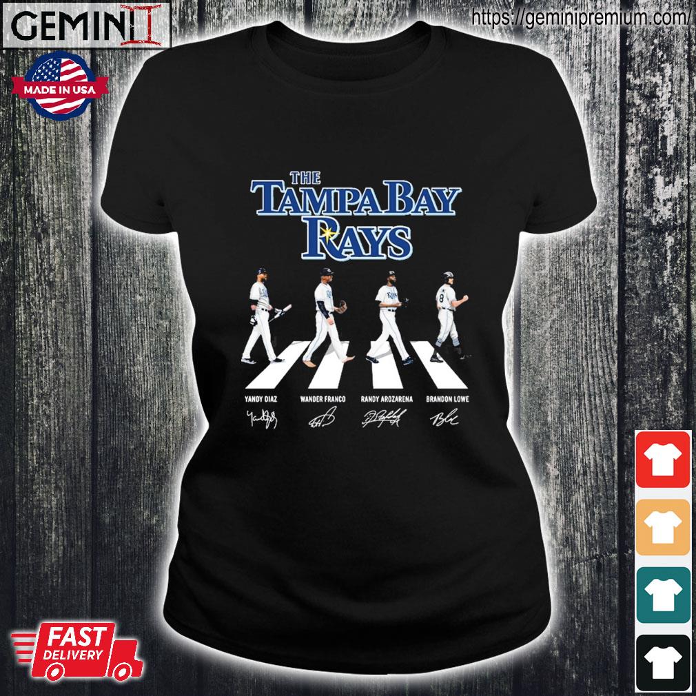 The Tampa Bay Rays Abbey Road 2023 Yandy Diaz Wander Franco Randy Arozarena  And Brandon Lowe Signatures Shirt, hoodie, sweater, long sleeve and tank top