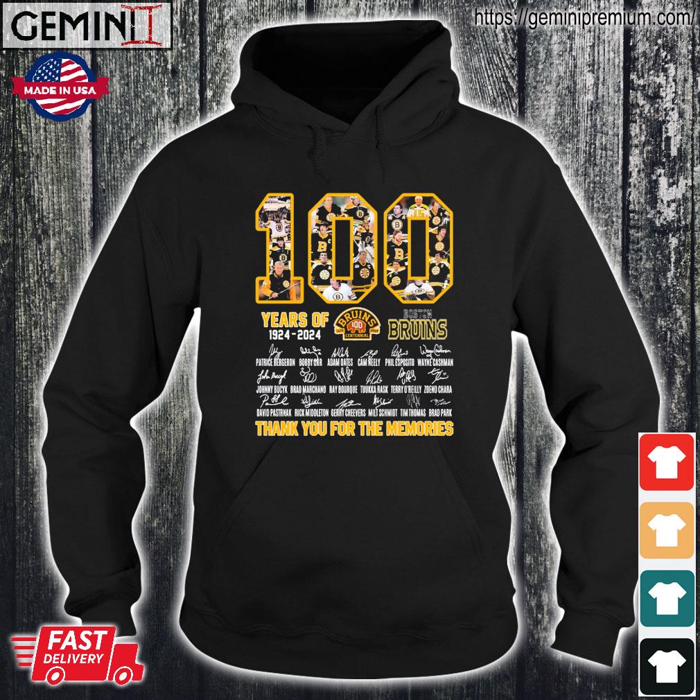 Boston Bruins Centennial 100 Years 1924-2024 Signatures Shirt