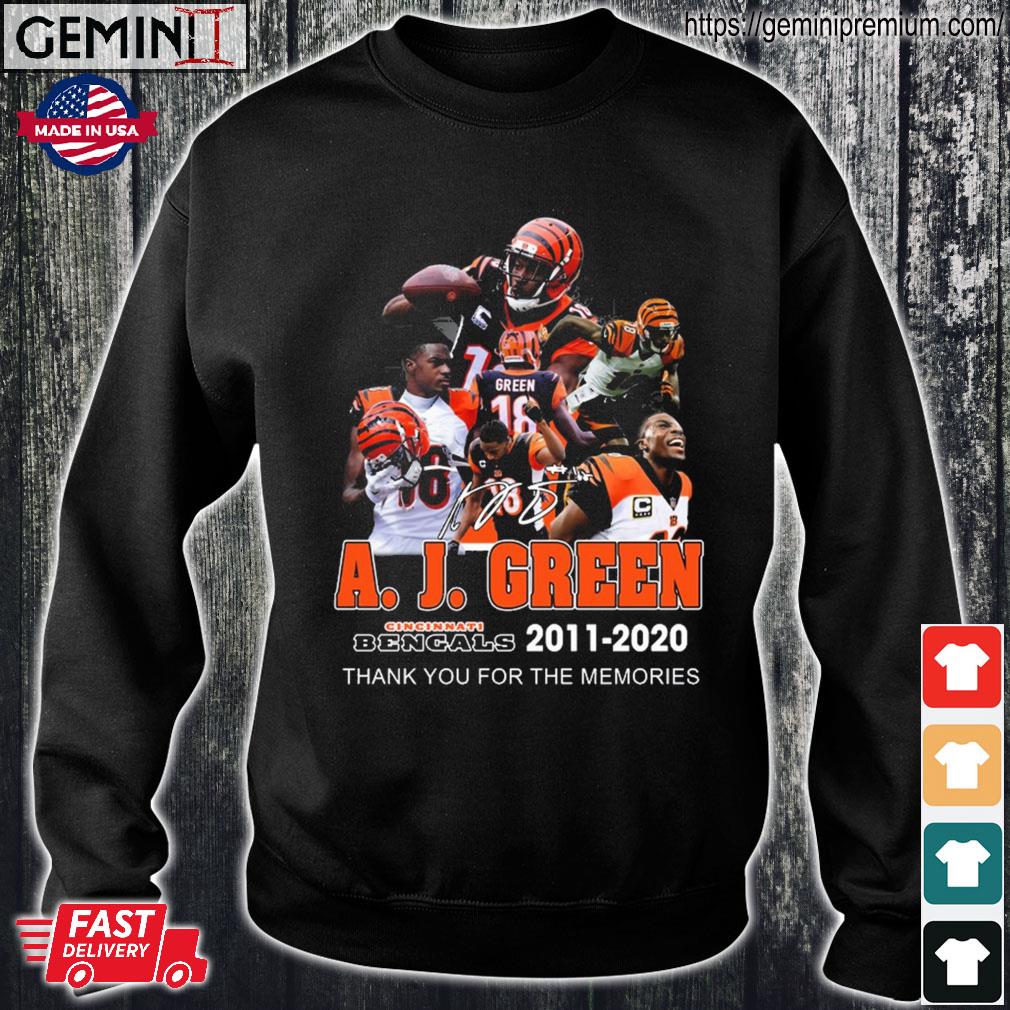 A. J. Green Cincinnati Bengals 2011 – 2020 Thank You For The Memories  Shirt, hoodie, longsleeve tee, sweater