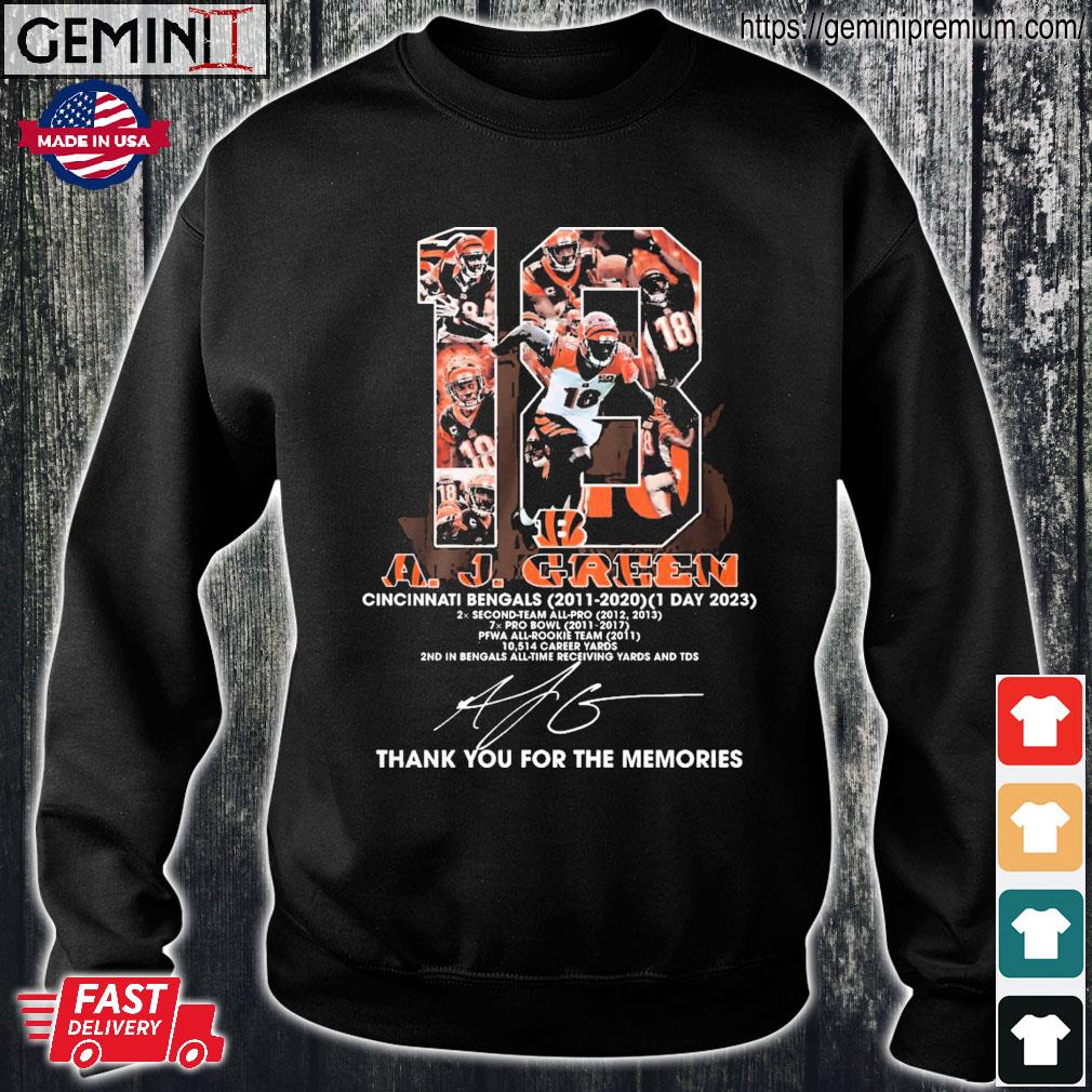 Official a J Green Cincinnati Bengals 2011 – 2020 Thank You For The  Memories T-Shirt, hoodie, sweater, long sleeve and tank top