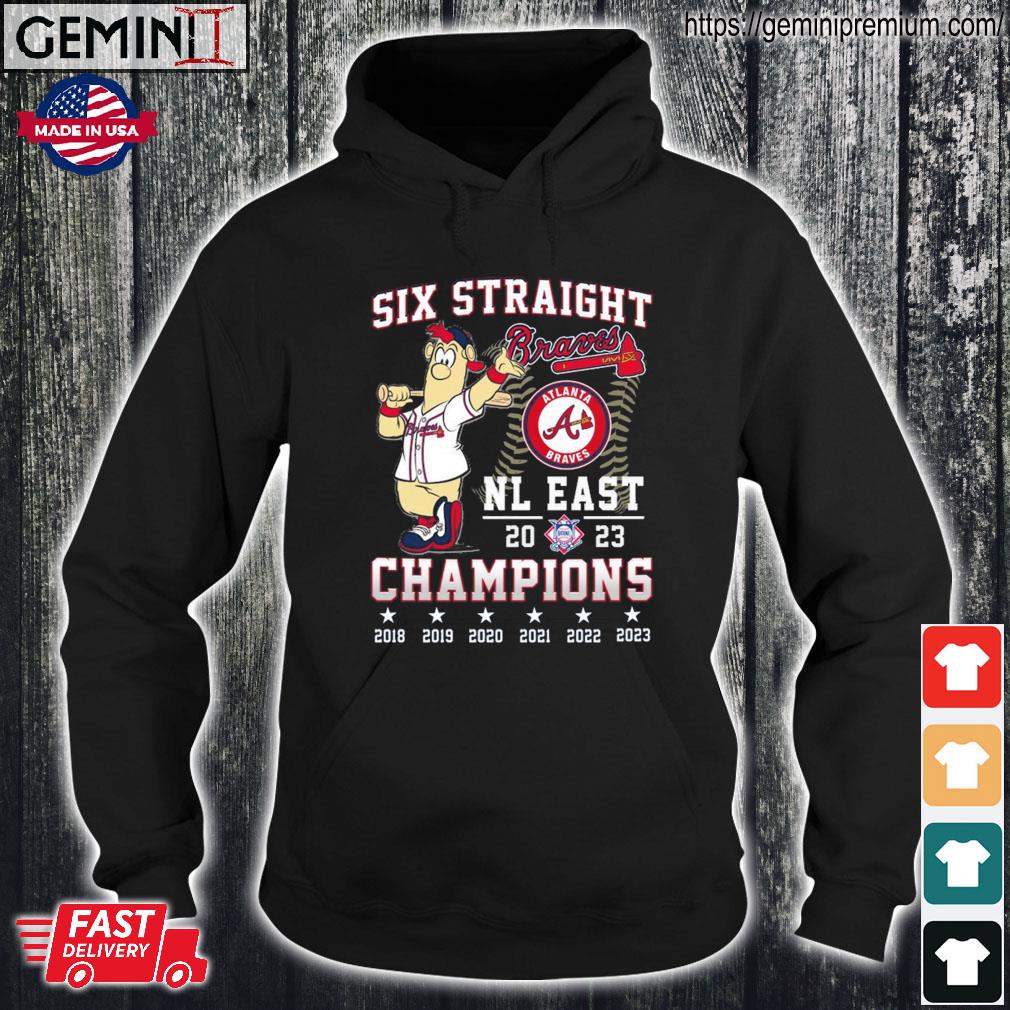 Blooper Six Straight Nl East Champions 2023 Atlanta Braves shirt, hoodie,  sweater, long sleeve and tank top