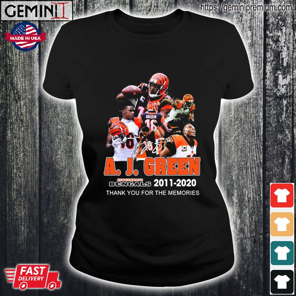 Cincinnati Bengals A. J. Green 2011 – 2020 Thank You For The Memories  Shirt, hoodie, sweater, long sleeve and tank top