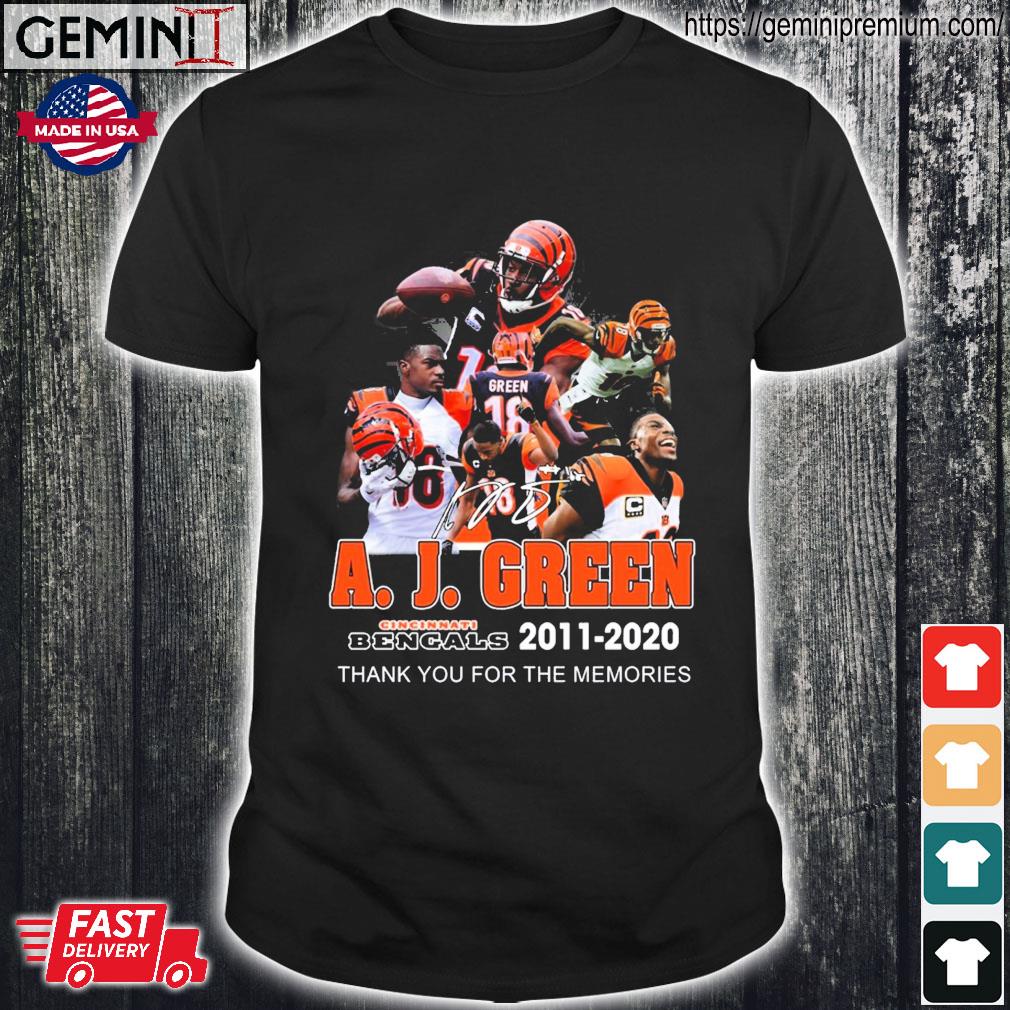 Official a J Green Cincinnati Bengals 2011 – 2020 Thank You For The  Memories T-Shirt, hoodie, sweater, long sleeve and tank top