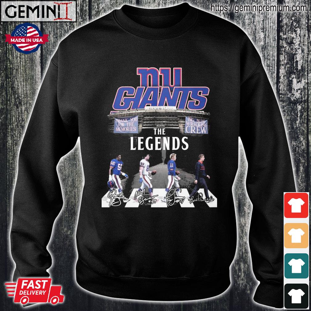 New York Giants Legends Players Signatures T Shirt in 2023