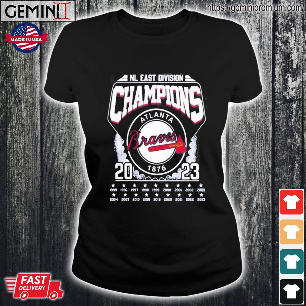 The Braves 1995-2023 Nl East Division Champions T-shirt,Sweater, Hoodie,  And Long Sleeved, Ladies, Tank Top