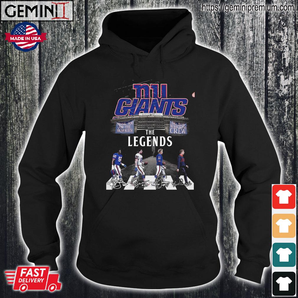 New York Giants Thank You For The Memories Big Blue Wrecking Crew The  Legends Abbey Road Signatures shirt, hoodie, sweater, long sleeve and tank  top