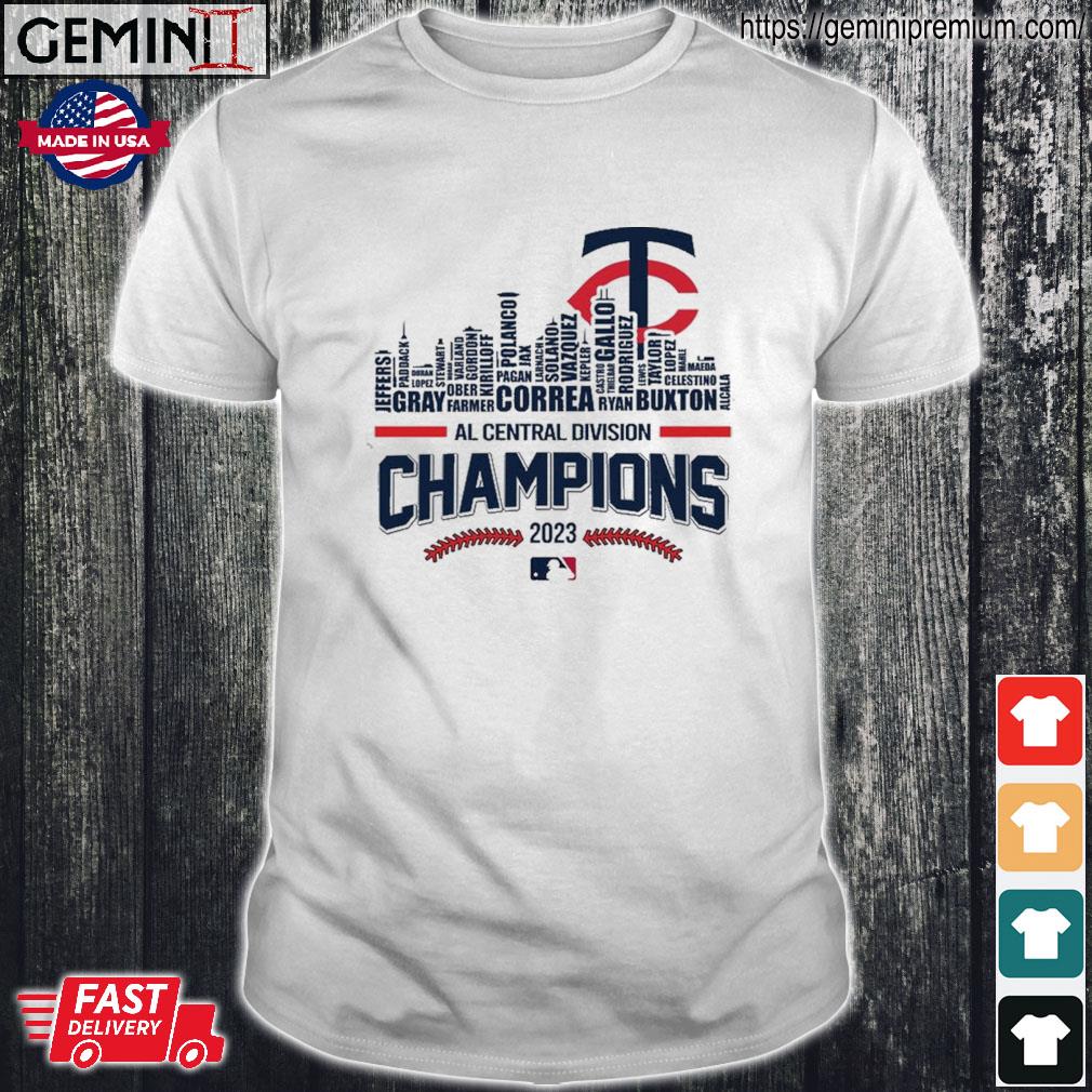 Minnesota Twins Skyline Players Name Al Central Division Champions