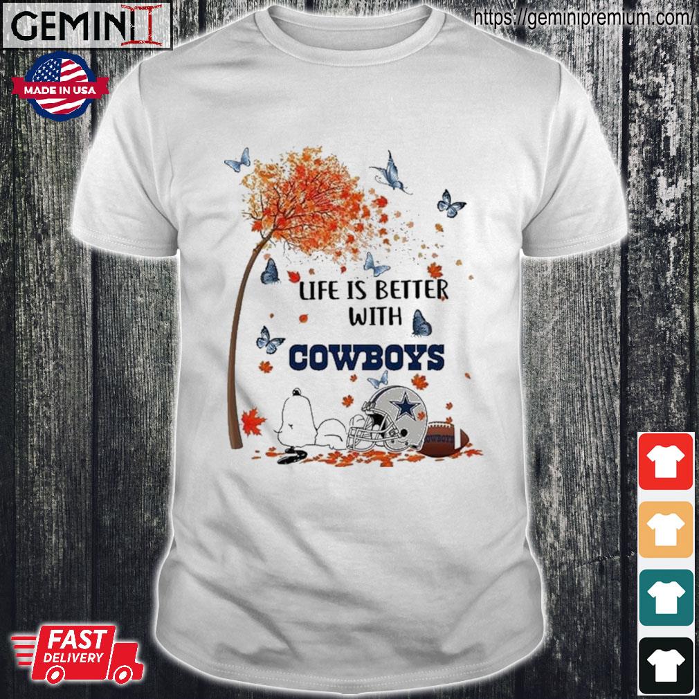 Official helmet x Snoopy Fall Life Is Better With Dallas Cowboys  Thanksgiving Shirt, sweatshirt, hoodie, v-neck tee