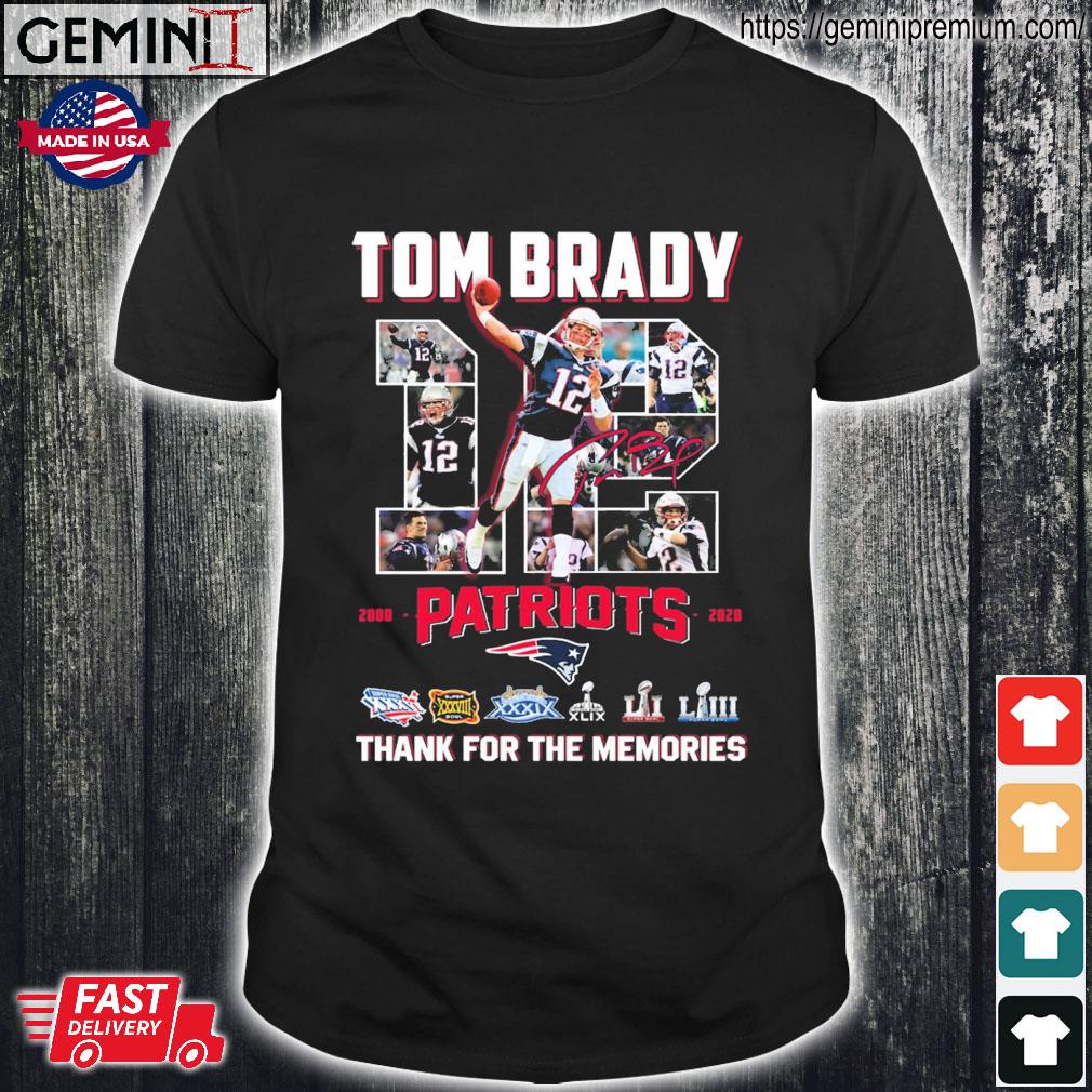 Tom Brady G.O.A.T Thank You For The Memories Signed T-Shirt - Anynee