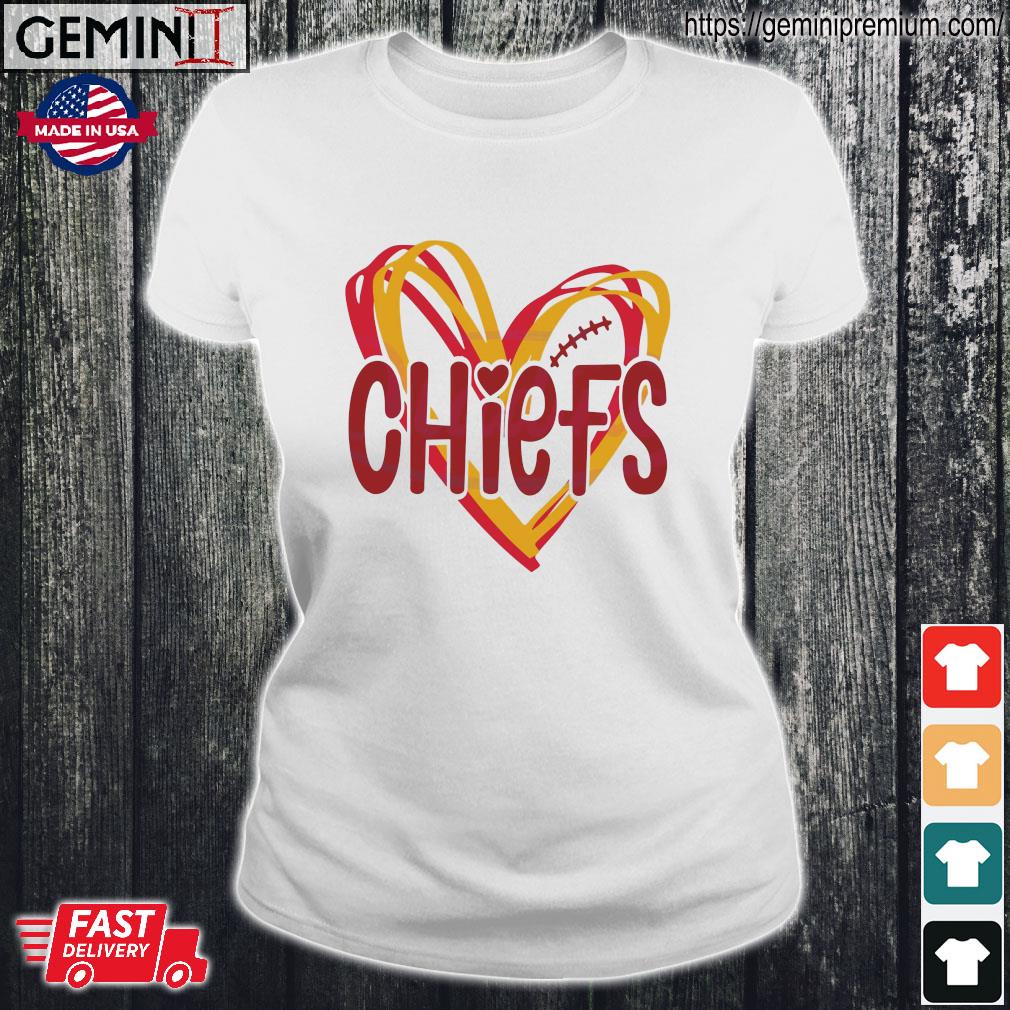 Heart Chiefs Football Shirt Ladies Tee